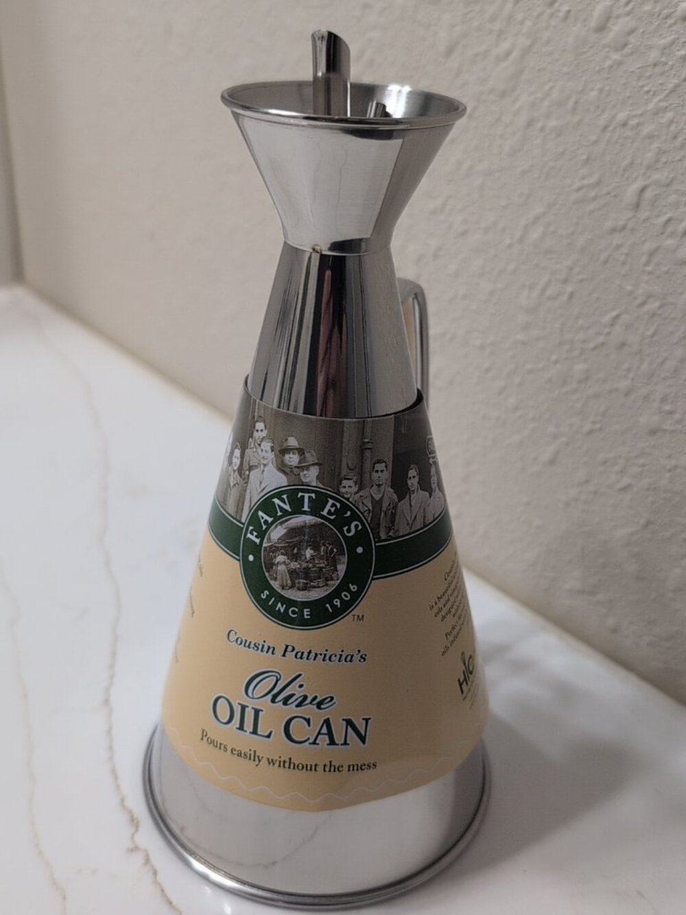 NEW Olive Oil Can By Fante's Cousin Patricia's 500ml Vented Pour Spout Vinegars